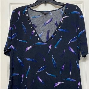 Blue and purple feathered Shirt
